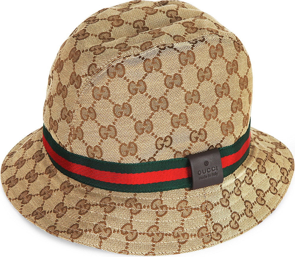 Gucci Leather Gg Monogram Bucket Hat Lyst